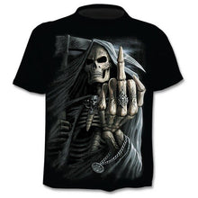 Load image into Gallery viewer, New Mens Skull T shirts Brand punk  style finger skull 3Dt- shirts Men Tops Hip hop 3d print skull punisher T-shirt dropshipping