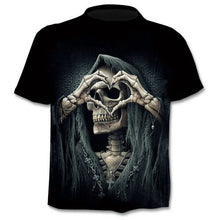 Load image into Gallery viewer, New Mens Skull T shirts Brand punk  style finger skull 3Dt- shirts Men Tops Hip hop 3d print skull punisher T-shirt dropshipping