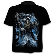 Load image into Gallery viewer, New Mens Skull T shirts Brand punk  style finger skull 3Dt- shirts Men Tops Hip hop 3d print skull punisher T-shirt dropshipping