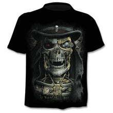 Load image into Gallery viewer, New Mens Skull T shirts Brand punk  style finger skull 3Dt- shirts Men Tops Hip hop 3d print skull punisher T-shirt dropshipping