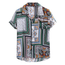 Load image into Gallery viewer, Womail 2019 New Arrival Fashion Summer Shirts Mens Vintage Ethnic Printed Turn Down Collar Short Sleeve Loose Casual Shirts