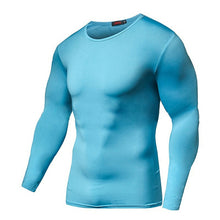 Load image into Gallery viewer, Men Compression T Shirts Elastic Keep Fit Fitness Long Sleeves Solid Base Layer Skin Tight Weight Lifting Shirts Homme