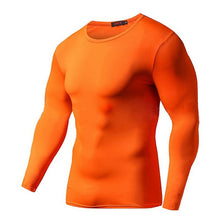 Load image into Gallery viewer, Men Compression T Shirts Elastic Keep Fit Fitness Long Sleeves Solid Base Layer Skin Tight Weight Lifting Shirts Homme