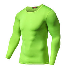 Load image into Gallery viewer, Men Compression T Shirts Elastic Keep Fit Fitness Long Sleeves Solid Base Layer Skin Tight Weight Lifting Shirts Homme