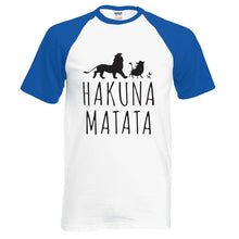Load image into Gallery viewer, The Lion King HAKUNA MATATA Printed Raglan Tee Shirts 2019 Summer  Men 100% Cotton Short Sleeve T-Shirt Casual Slim Fit T-Shirt