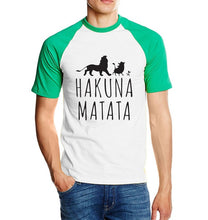 Load image into Gallery viewer, The Lion King HAKUNA MATATA Printed Raglan Tee Shirts 2019 Summer  Men 100% Cotton Short Sleeve T-Shirt Casual Slim Fit T-Shirt