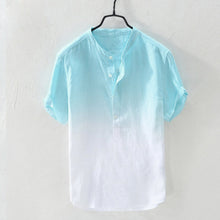 Load image into Gallery viewer, Summer Men's Cool And Thin Breathable Collar Hanging Dyed Gradient Cotton Shirt Juego De Tronos Camiseta 66