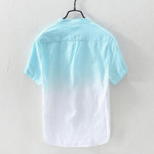 Load image into Gallery viewer, Summer Men's Cool And Thin Breathable Collar Hanging Dyed Gradient Cotton Shirt Juego De Tronos Camiseta 66