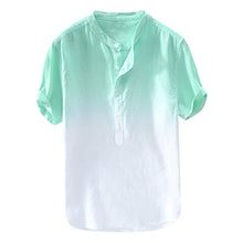 Load image into Gallery viewer, Summer Men's Cool And Thin Breathable Collar Hanging Dyed Gradient Cotton Shirt Juego De Tronos Camiseta 66
