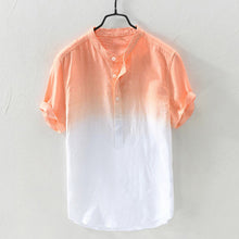 Load image into Gallery viewer, Summer Men's Cool And Thin Breathable Collar Hanging Dyed Gradient Cotton Shirt Juego De Tronos Camiseta 66