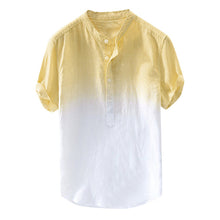 Load image into Gallery viewer, Summer Men's Cool And Thin Breathable Collar Hanging Dyed Gradient Cotton Shirt Juego De Tronos Camiseta 66